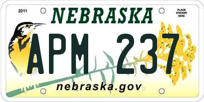 NE license plate APM237