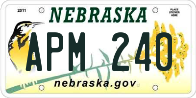 NE license plate APM240