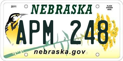 NE license plate APM248