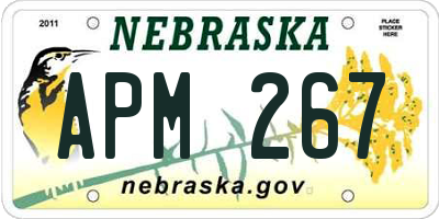 NE license plate APM267
