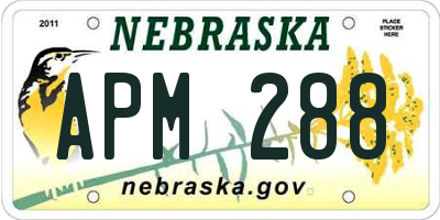 NE license plate APM288