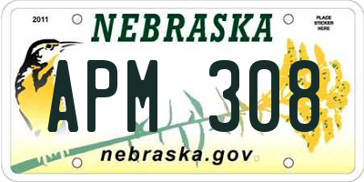 NE license plate APM308