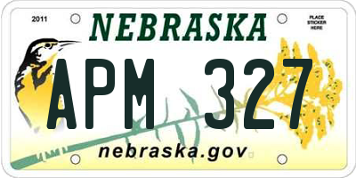NE license plate APM327