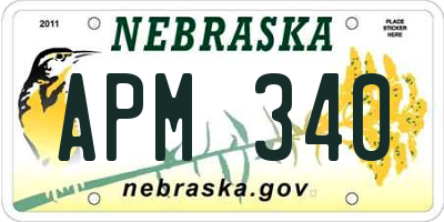 NE license plate APM340