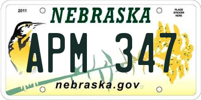 NE license plate APM347