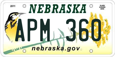 NE license plate APM360