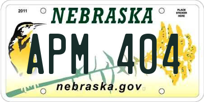 NE license plate APM404