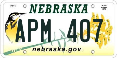 NE license plate APM407