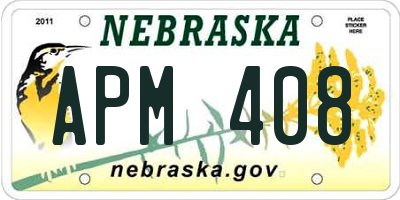 NE license plate APM408