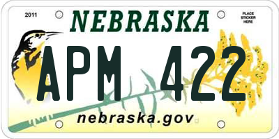 NE license plate APM422