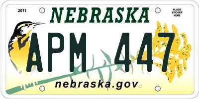 NE license plate APM447