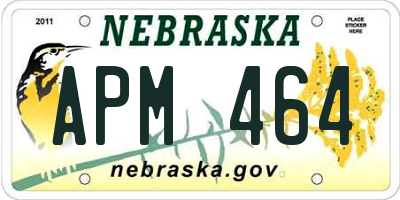 NE license plate APM464