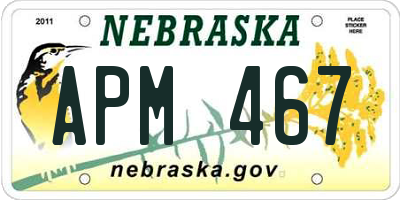 NE license plate APM467