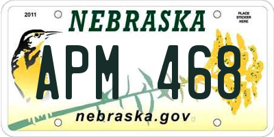 NE license plate APM468