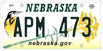 NE license plate APM473
