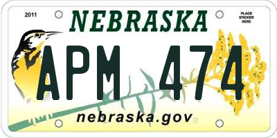 NE license plate APM474