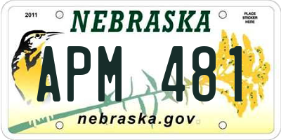 NE license plate APM481