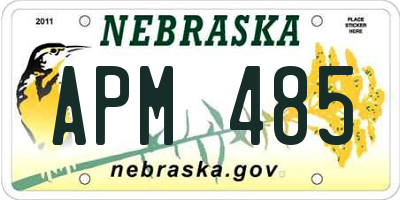 NE license plate APM485