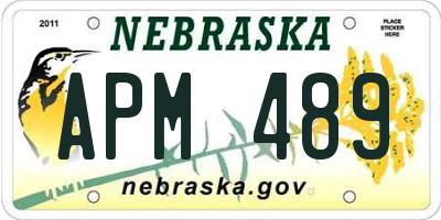 NE license plate APM489