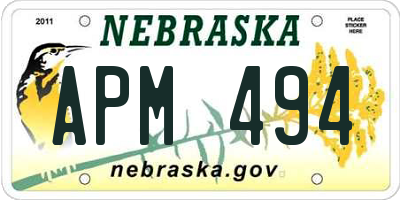 NE license plate APM494