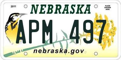 NE license plate APM497