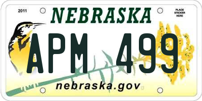 NE license plate APM499