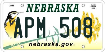 NE license plate APM508