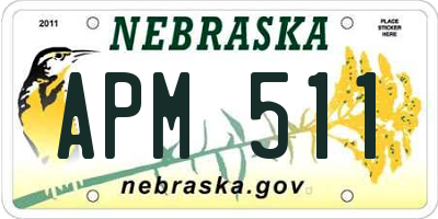 NE license plate APM511