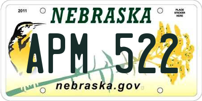 NE license plate APM522