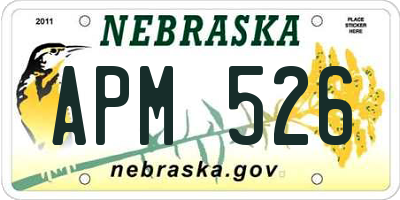 NE license plate APM526