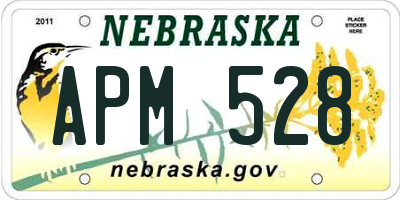 NE license plate APM528
