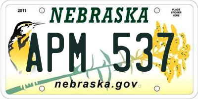 NE license plate APM537