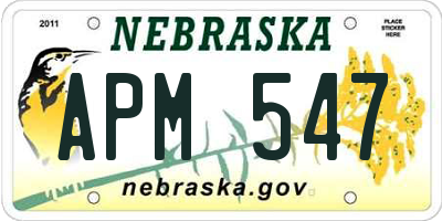 NE license plate APM547