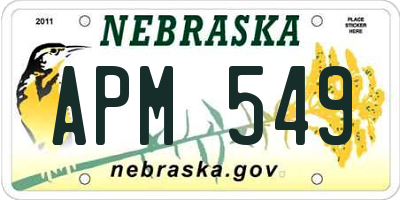 NE license plate APM549