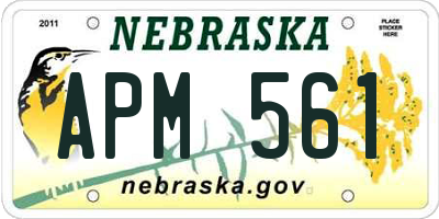NE license plate APM561