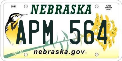 NE license plate APM564