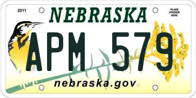 NE license plate APM579