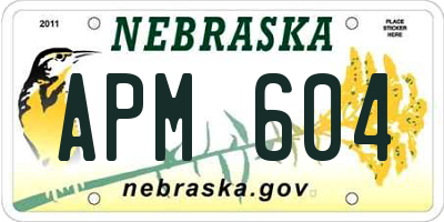 NE license plate APM604