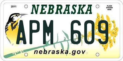 NE license plate APM609