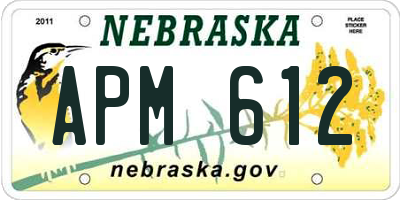 NE license plate APM612