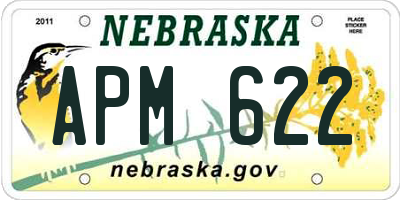 NE license plate APM622
