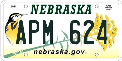 NE license plate APM624