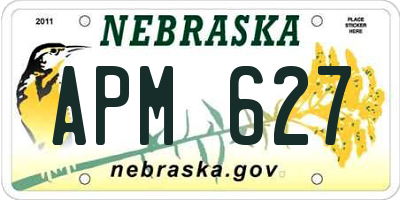 NE license plate APM627