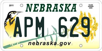 NE license plate APM629