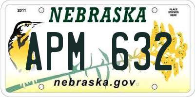 NE license plate APM632