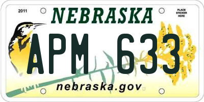 NE license plate APM633