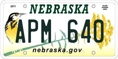 NE license plate APM640