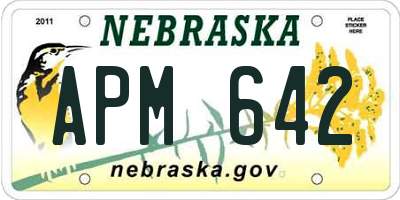 NE license plate APM642