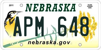 NE license plate APM648