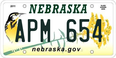 NE license plate APM654